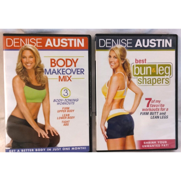 Denise Austin DVD Best Bun & Leg Shapers and Body Makeover Mix Lot of 2 DVD's - Picture 1 of 3